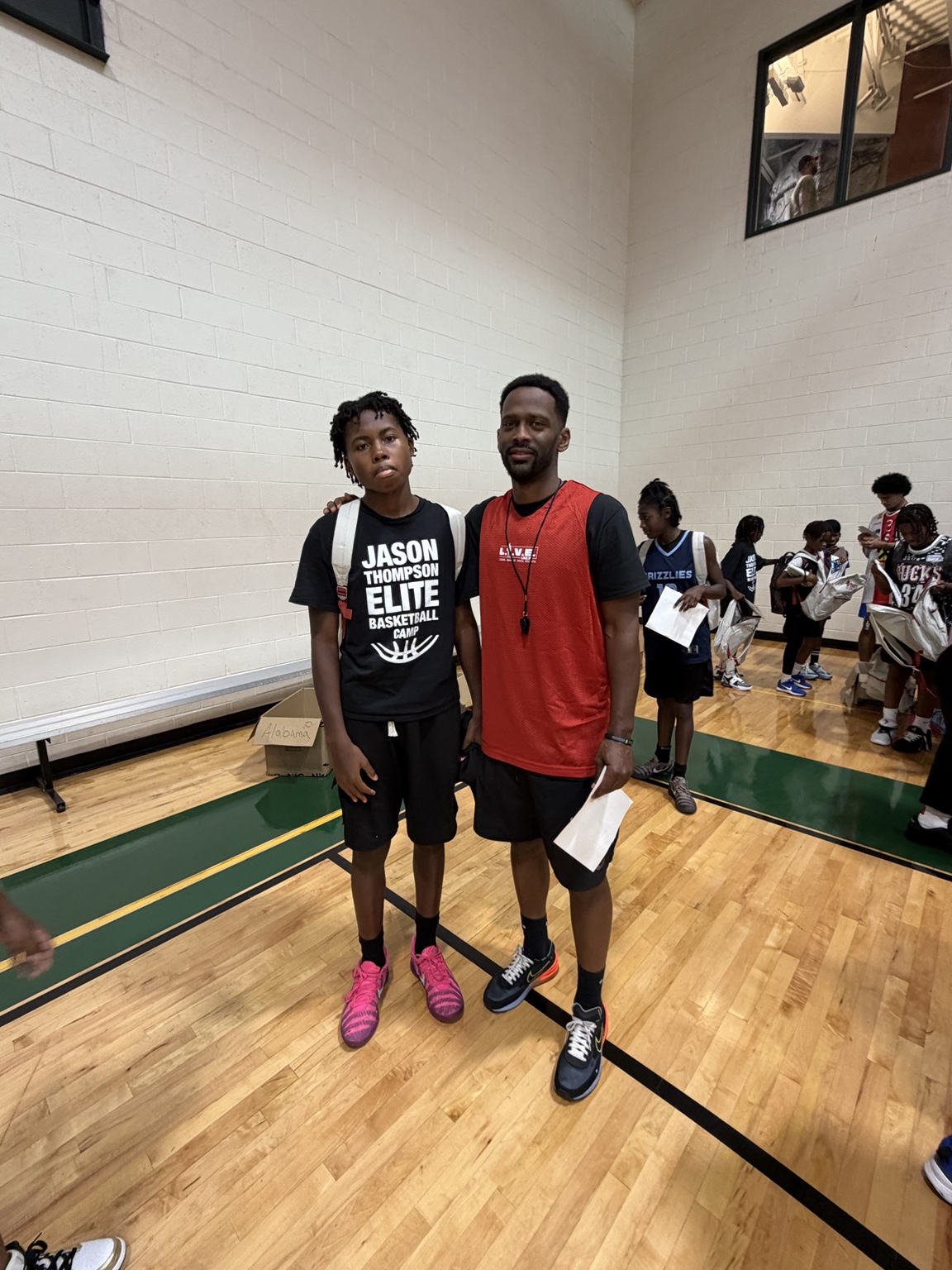 Cristian Johnson at basketball camp